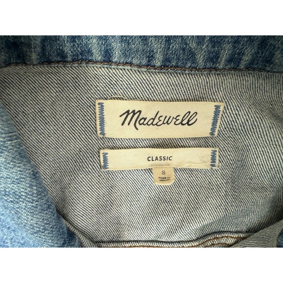 Madewell Size S Womens Jacket Denim Jean Trucker Med Wash Stretch - Picture 2 of 3